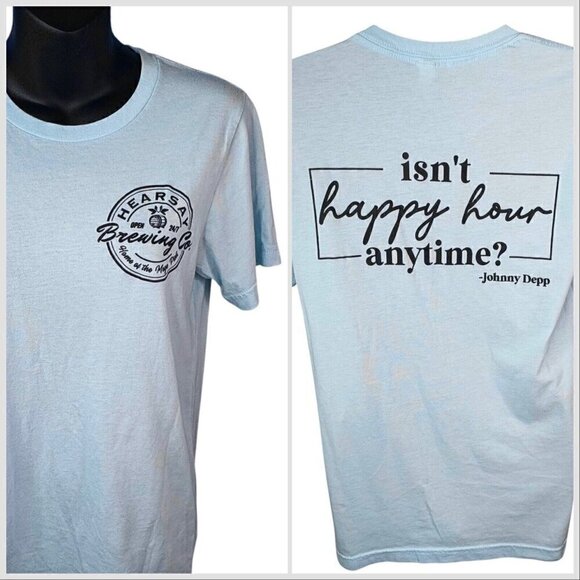 Hearsay Brewing Co. Double Sided Graphic Short Sleeve T Light Blue Men S Unisex - Picture 1 of 8